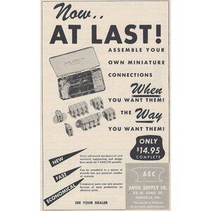Anvil Supply Co Annville PA Vintage Print Ad 1954 u Original Miniature Connectio